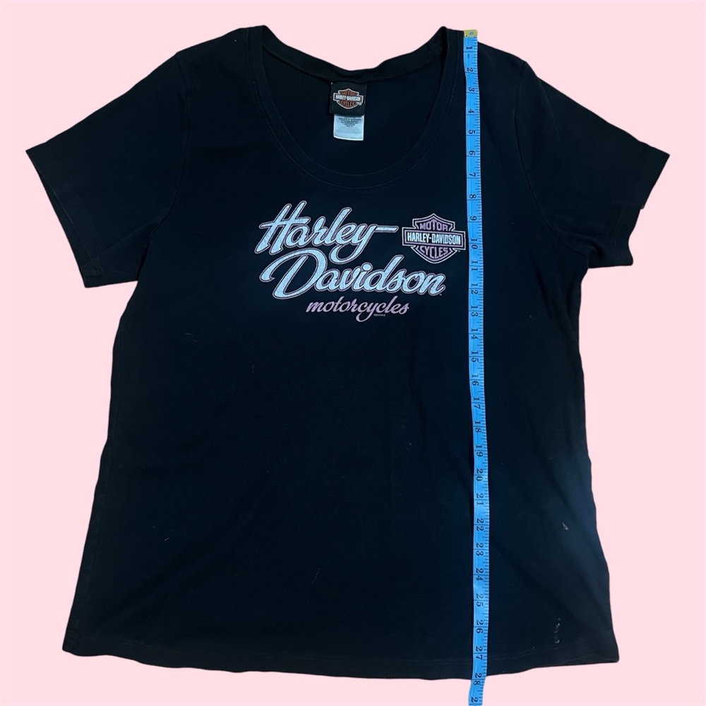 Vintage women harley davidson retro t-shirt black and pink